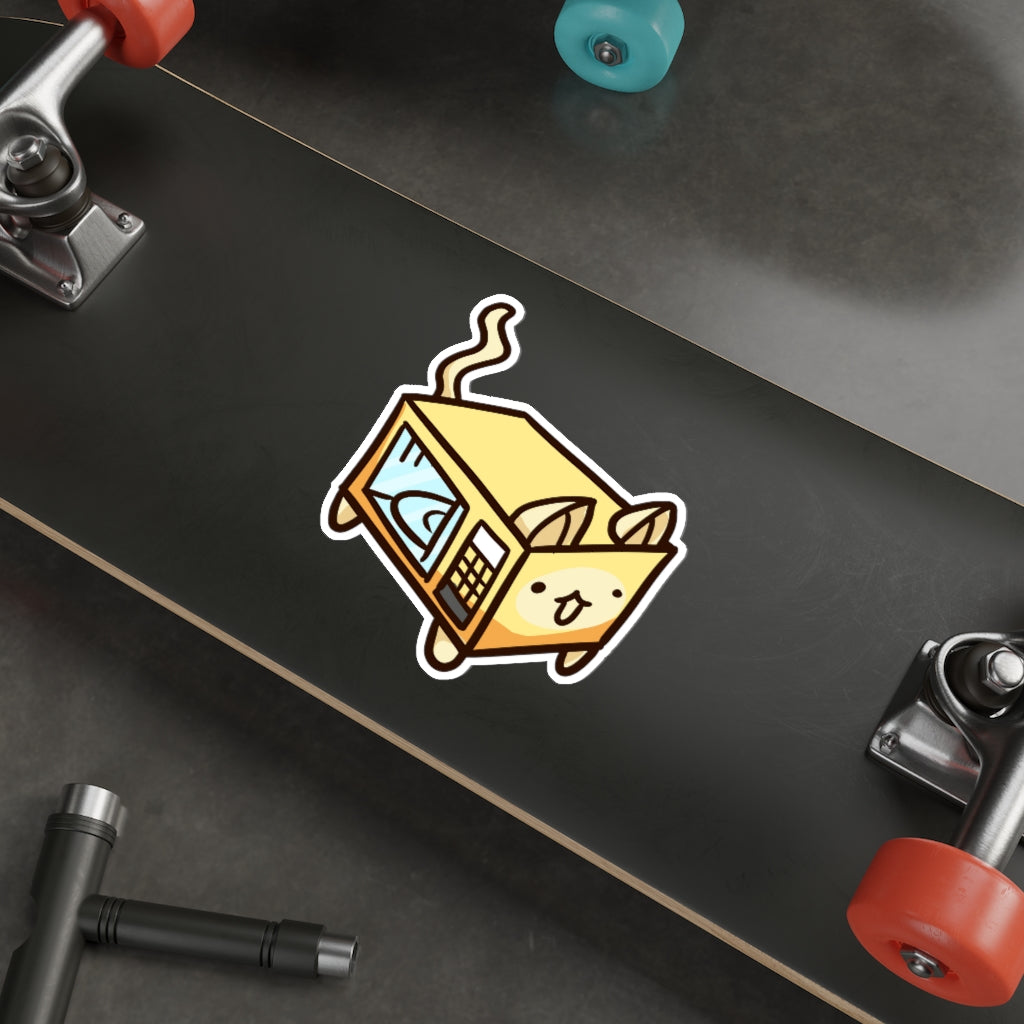 Microwave Cat Die-Cut Sticker