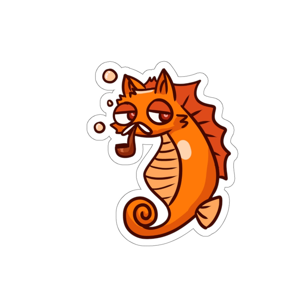 Seahorse Cat Die-Cut Sticker