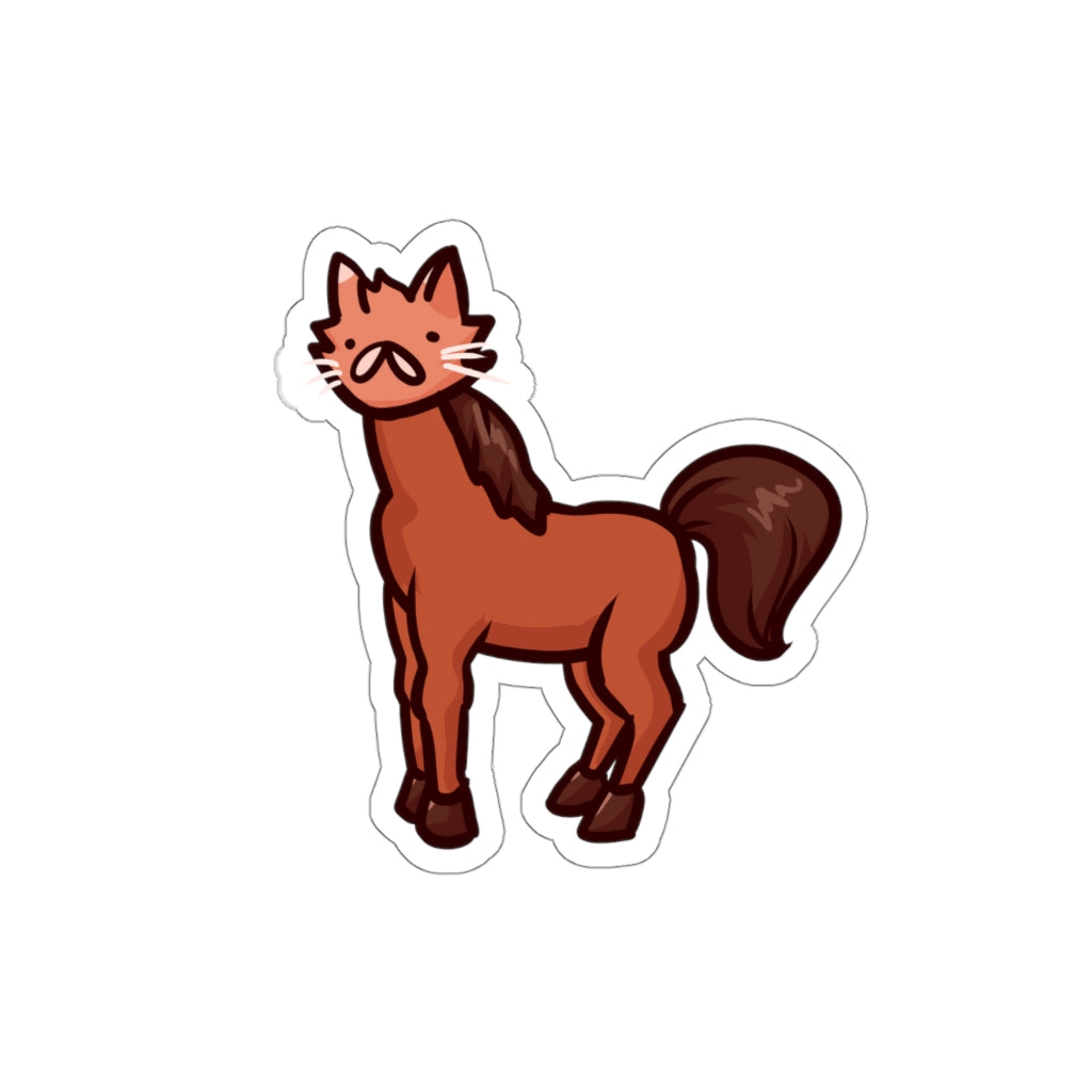 Horse Cat Die-Cut Sticker