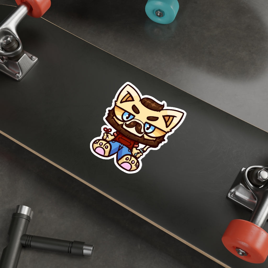 Barber Cat Die-Cut Sticker