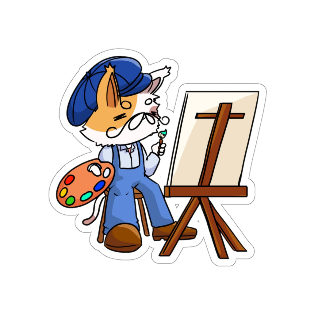 Artist Cat Die-Cut Sticker