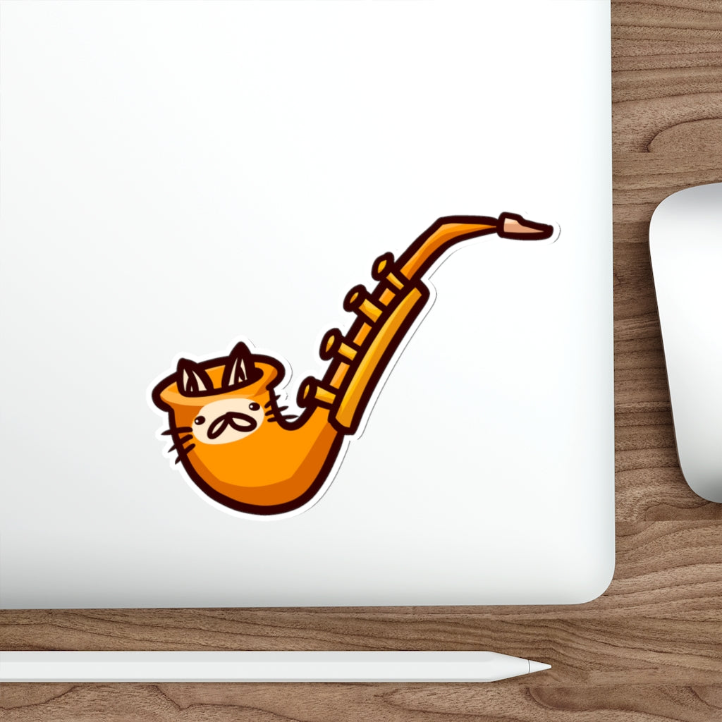 Saxophone Cat Die-Cut Sticker