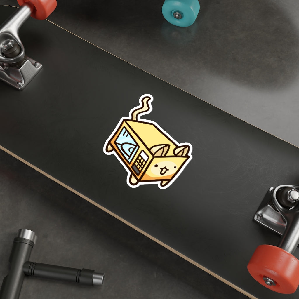 Microwave Cat Die-Cut Sticker