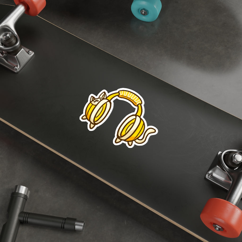 Headphone Cat Die-Cut Sticker