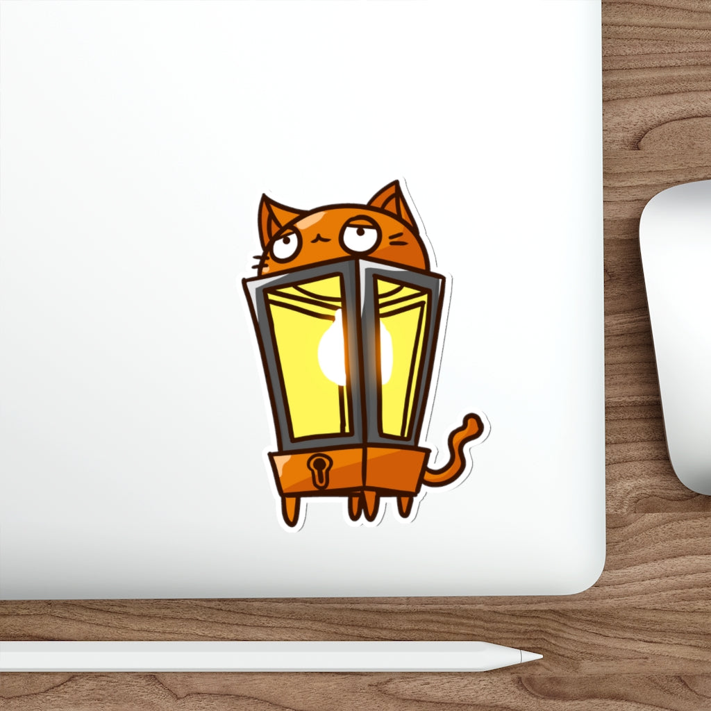 Lamp Cat Die-Cut Sticker