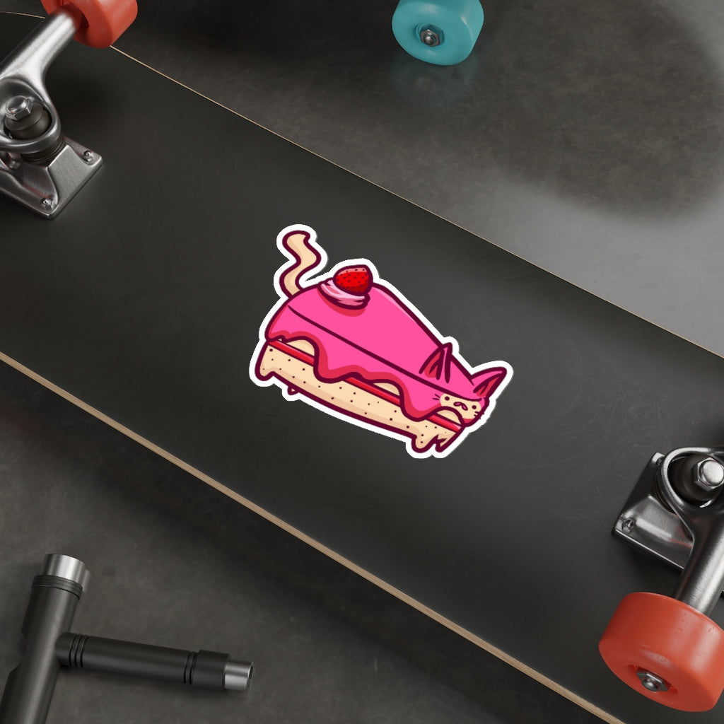 Strawberry Cake Cat Die-Cut Sticker