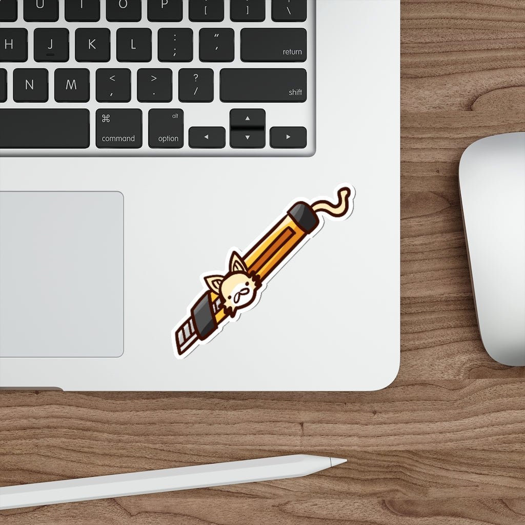 Box Cutter Cat Die-Cut Sticker