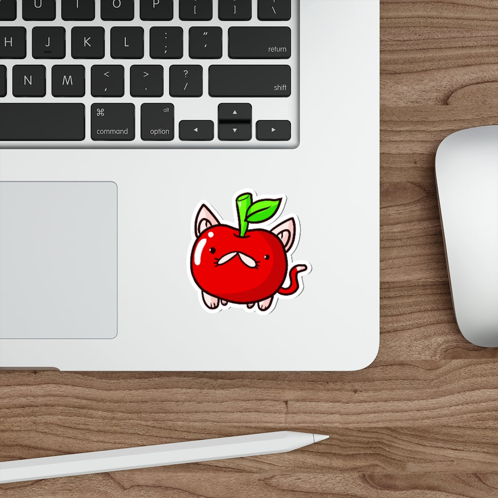 Apple Cat Die-Cut Sticker
