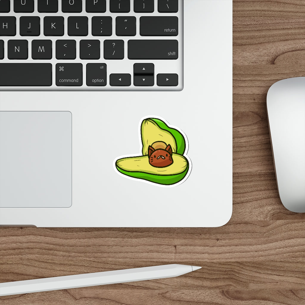 Avocado Cat Die-Cut Sticker