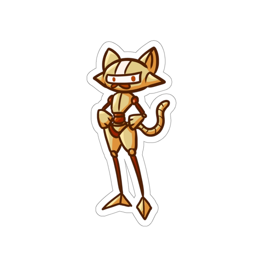 Running Robot Cat Die-Cut Sticker