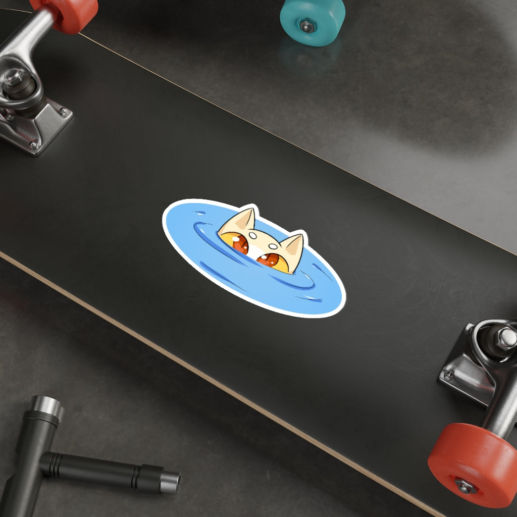 Water Cat Die-Cut Sticker