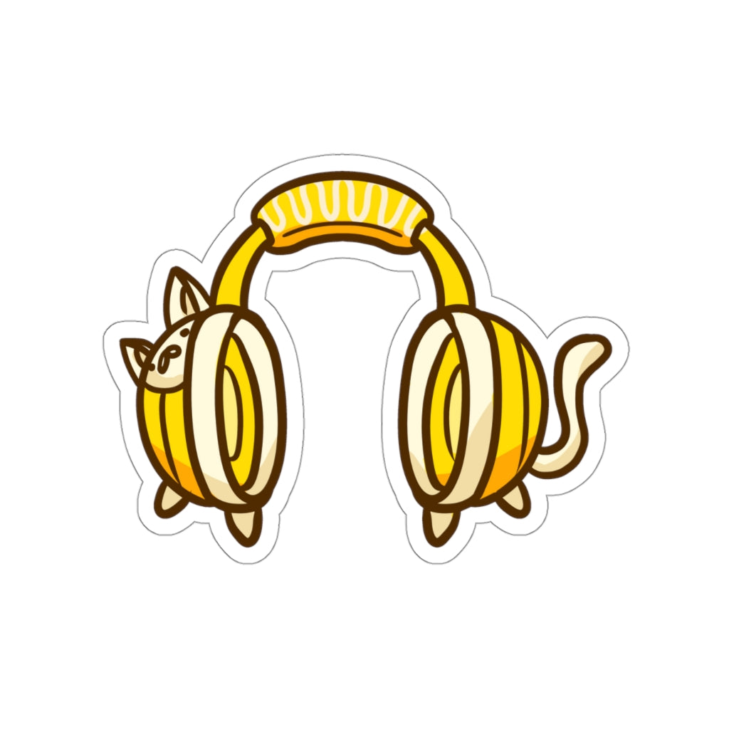 Headphone Cat Die-Cut Sticker