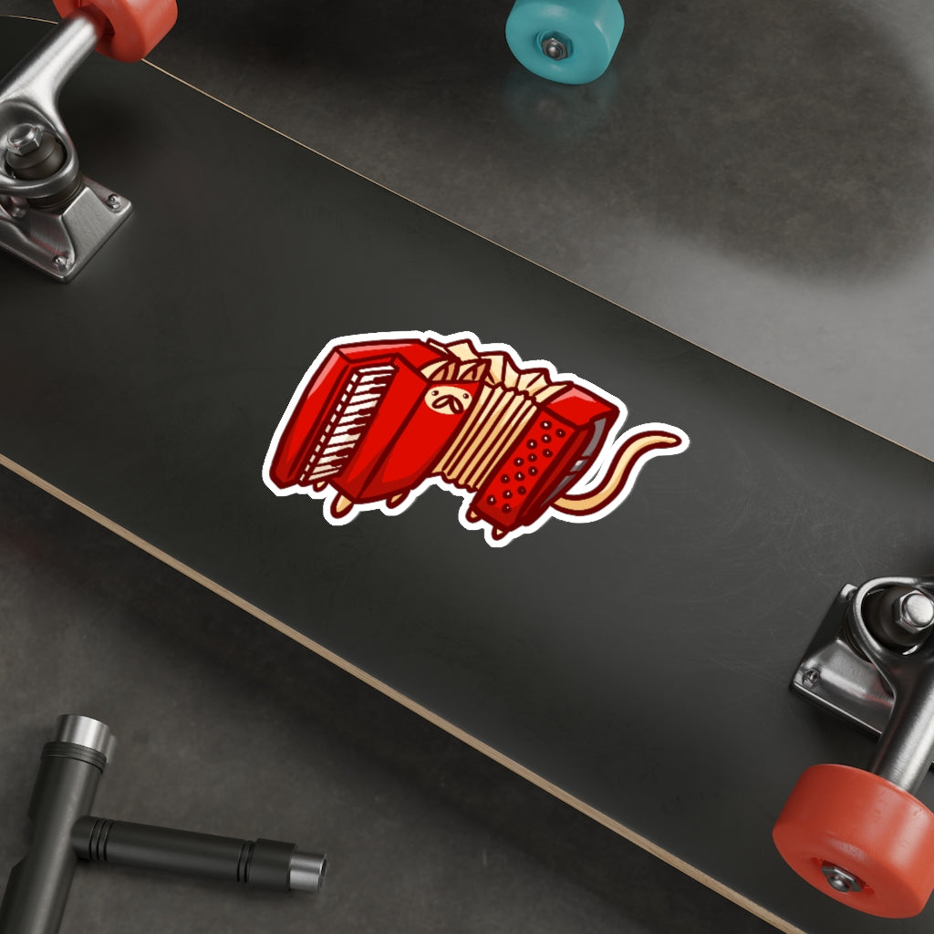 Accordion Cat Die-Cut Sticker