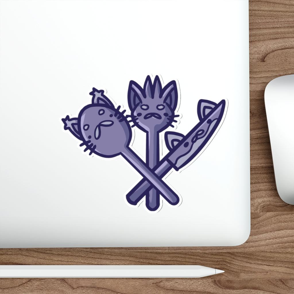 Utensil Cats Die-Cut Sticker