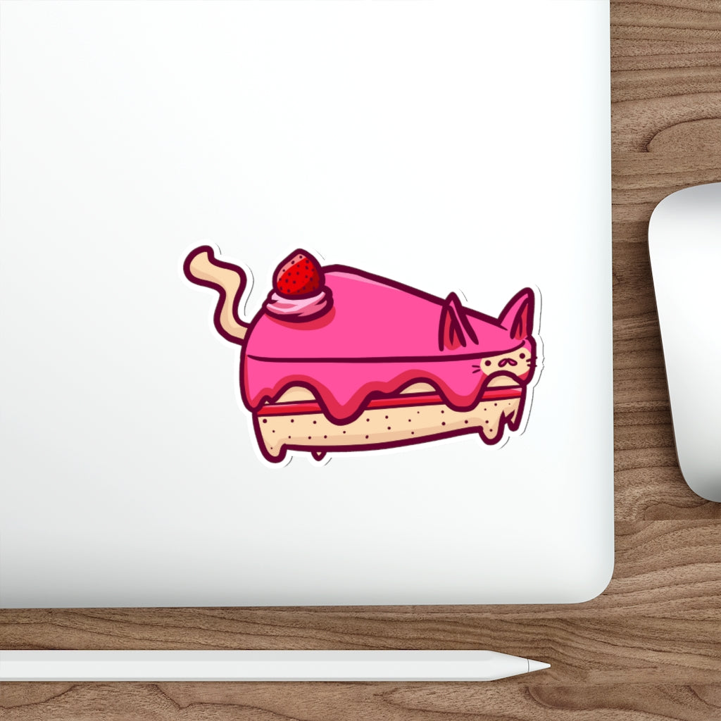 Strawberry Cake Cat Die-Cut Sticker