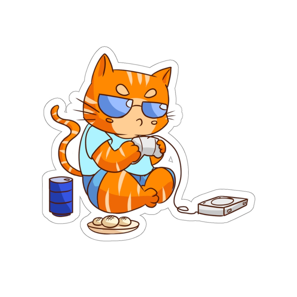 Gamer Cat Die-Cut Sticker