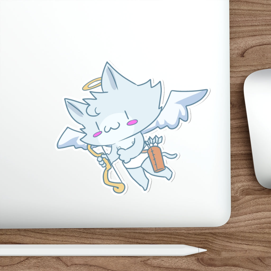 Cupid Cat Die-Cut Sticker