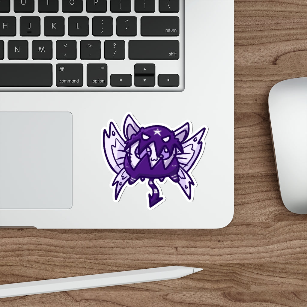 Moth Monster Cat Die-Cut Sticker