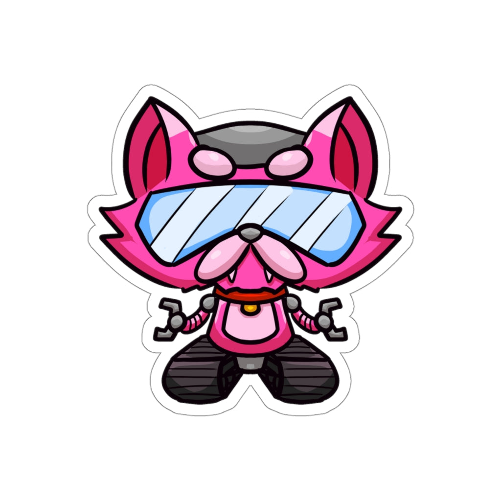 Treaded Robot Cat Die-Cut Sticker