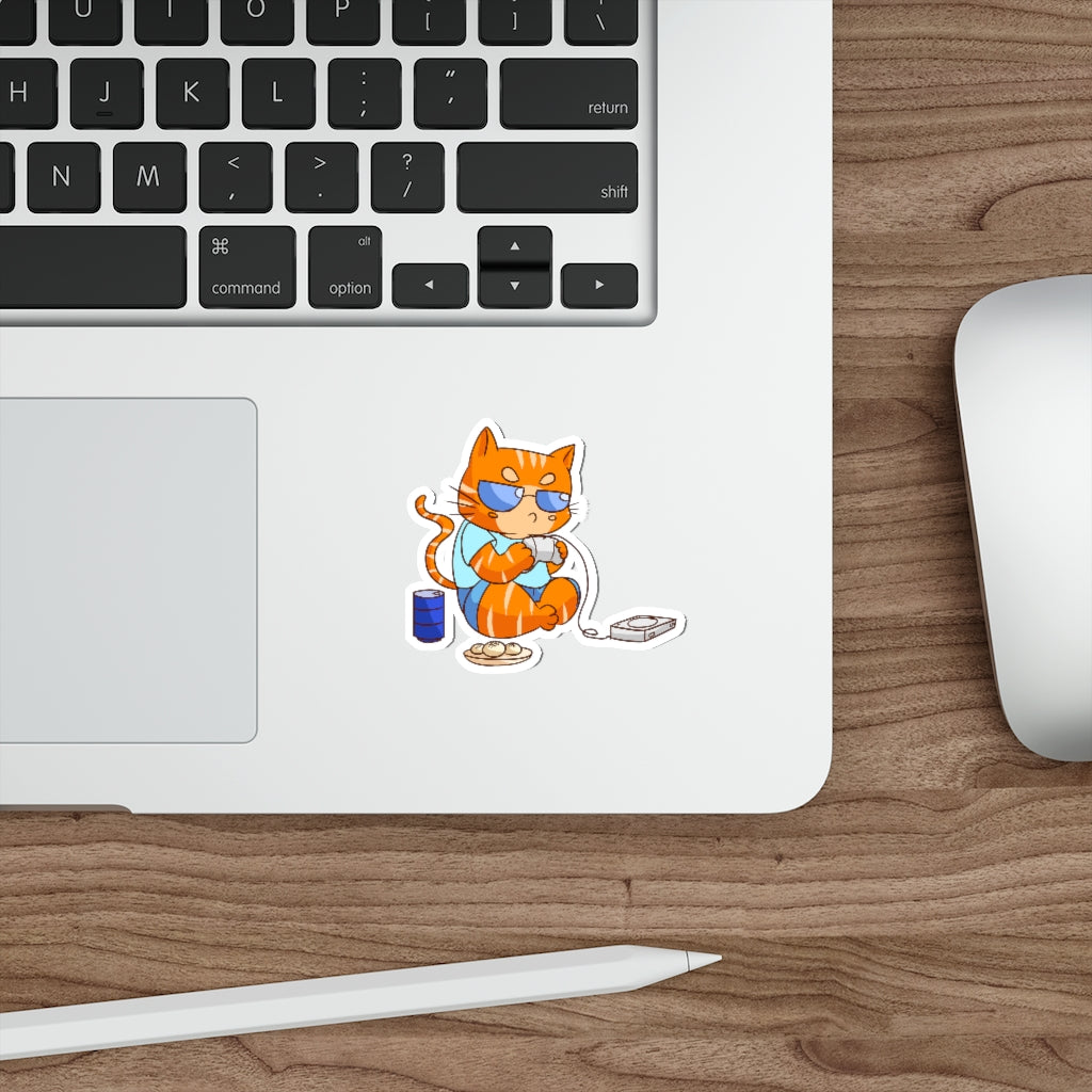 Gamer Cat Die-Cut Sticker