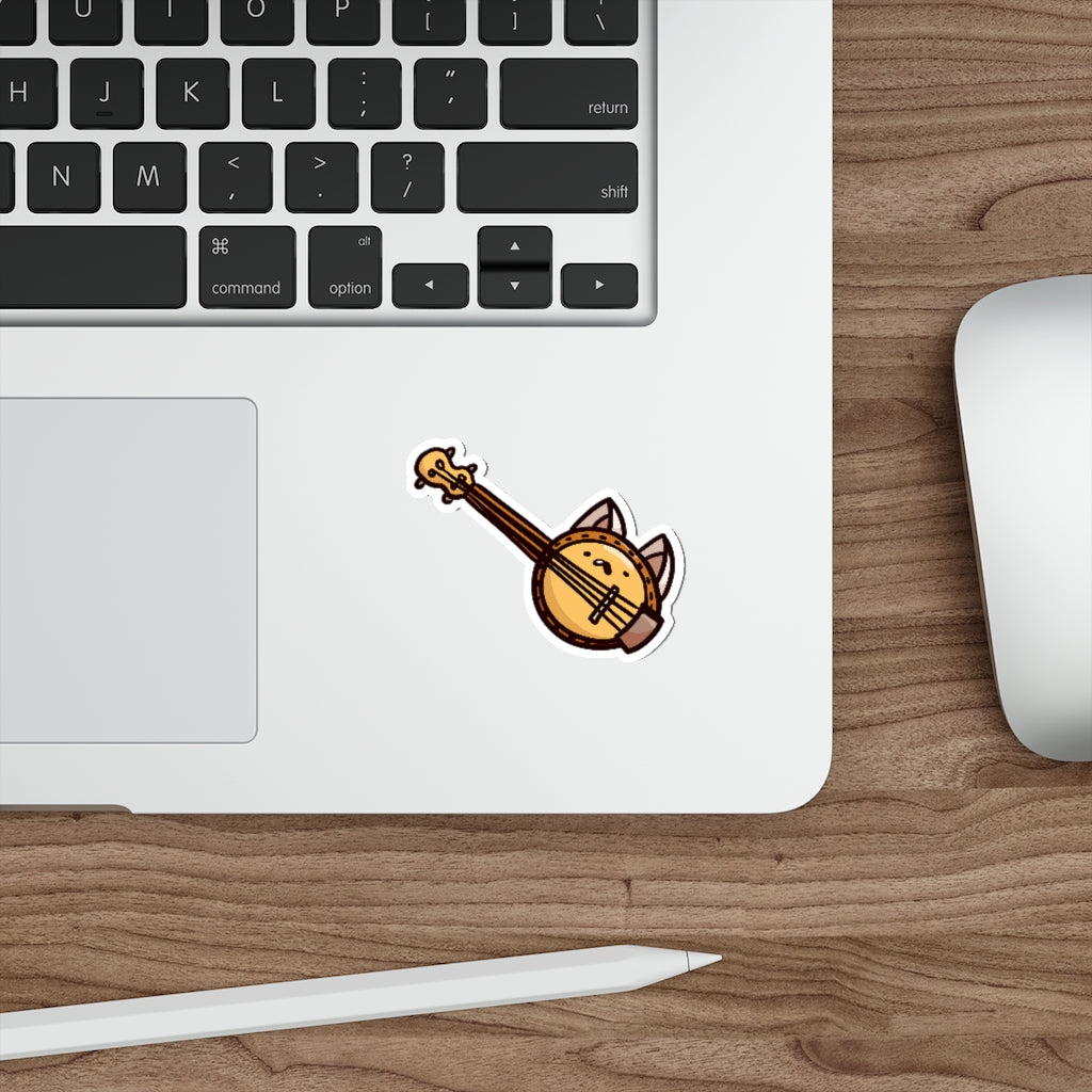 Banjo Cat Die-Cut Sticker