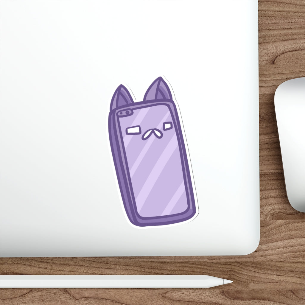 Phone Cat Die-Cut Sticker
