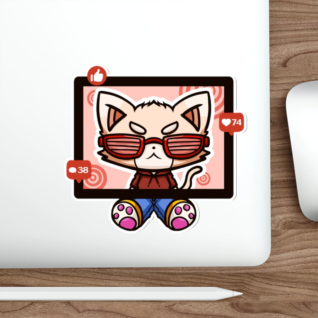 Influencer Cat Die-Cut Sticker