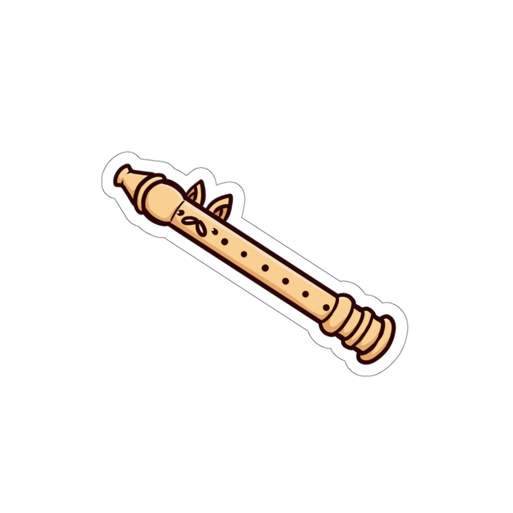 Flute Cat Die-Cut Sticker