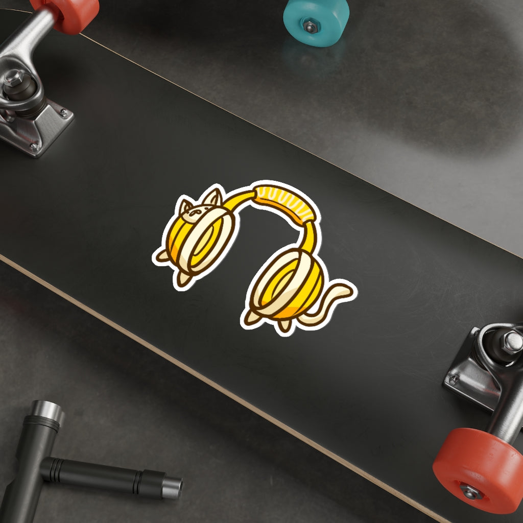 Headphone Cat Die-Cut Sticker