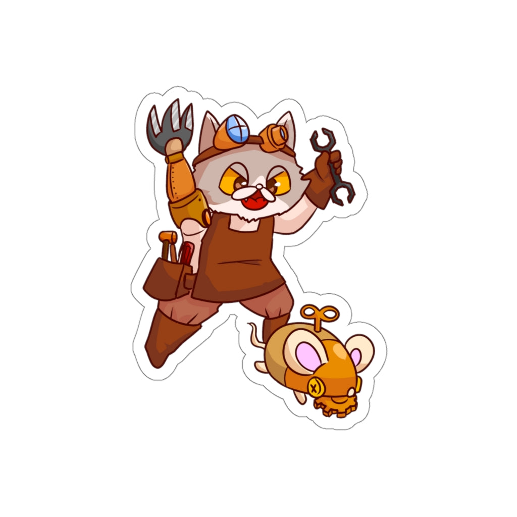 Steampunk Cat Die-Cut Sticker