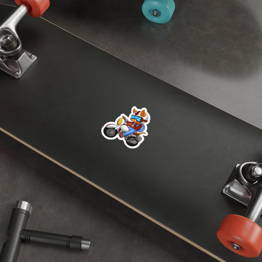 Biker Cat Die-Cut Sticker