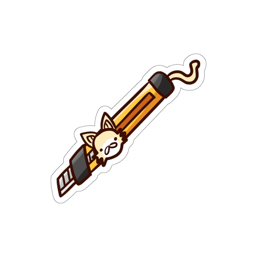 Box Cutter Cat Die-Cut Sticker