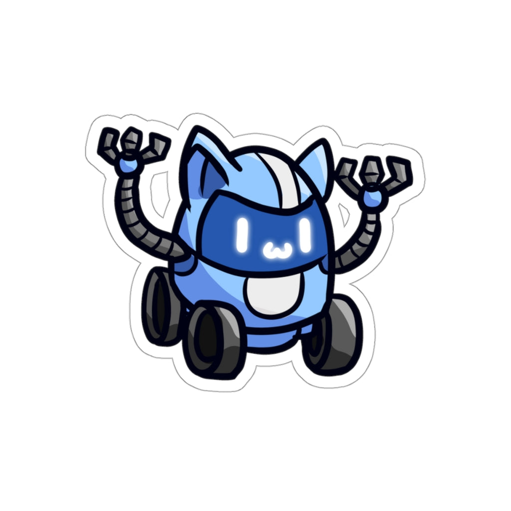 Wheeled Robot Cat Die-Cut Sticker