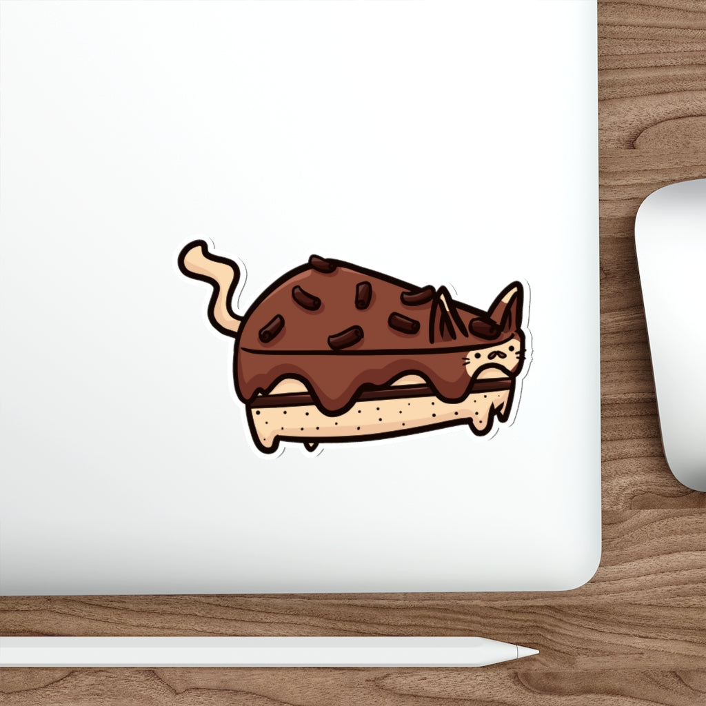 Chocolate Cake Cat Die-Cut Sticker