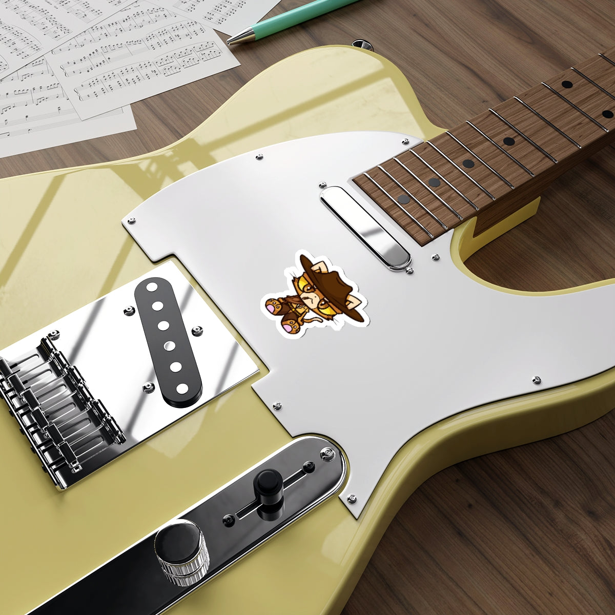 Unamused Cowboy Cat Die-Cut Sticker