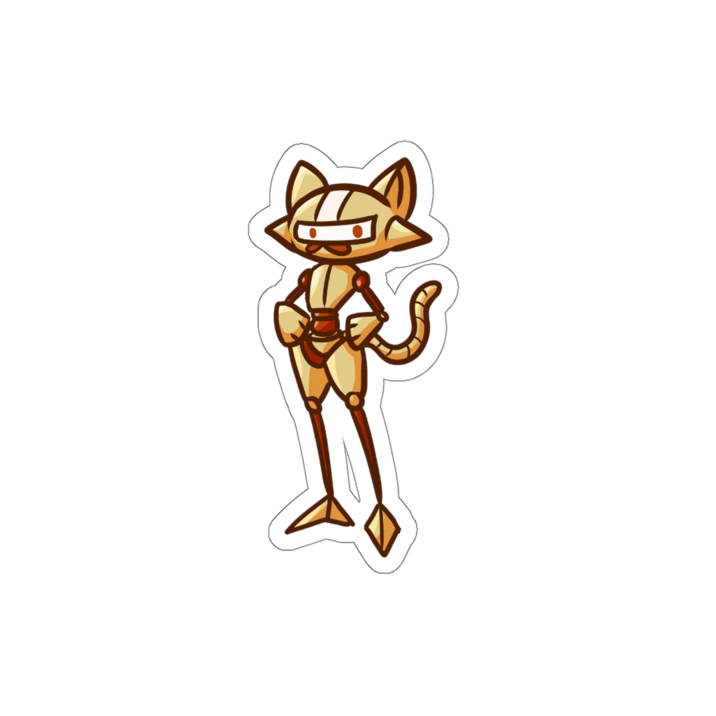 Running Robot Cat Die-Cut Sticker