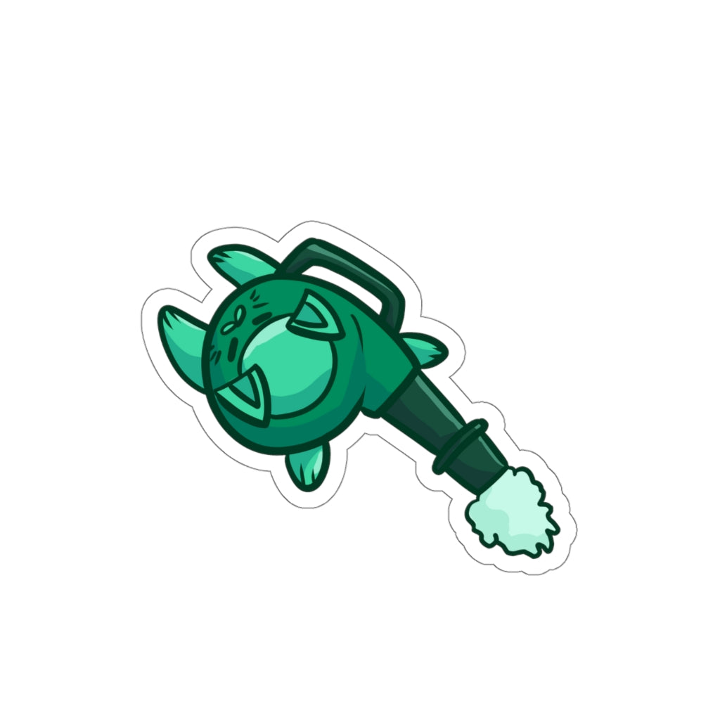 Leaf Blower Cat Die-Cut Sticker