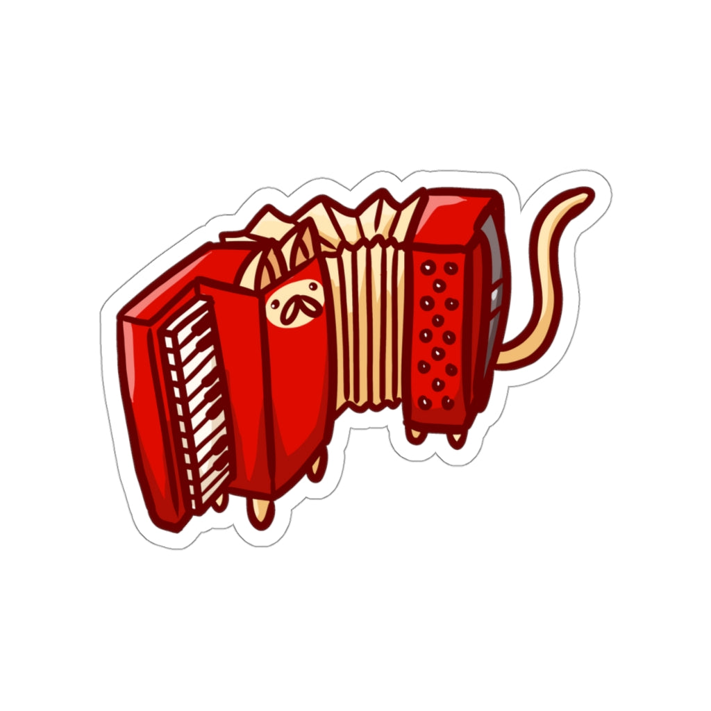Accordion Cat Die-Cut Sticker
