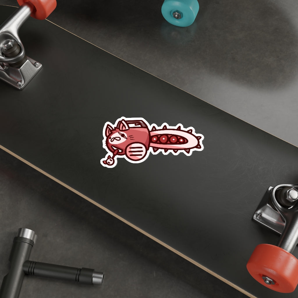 Chainsaw Cat Die-Cut Sticker