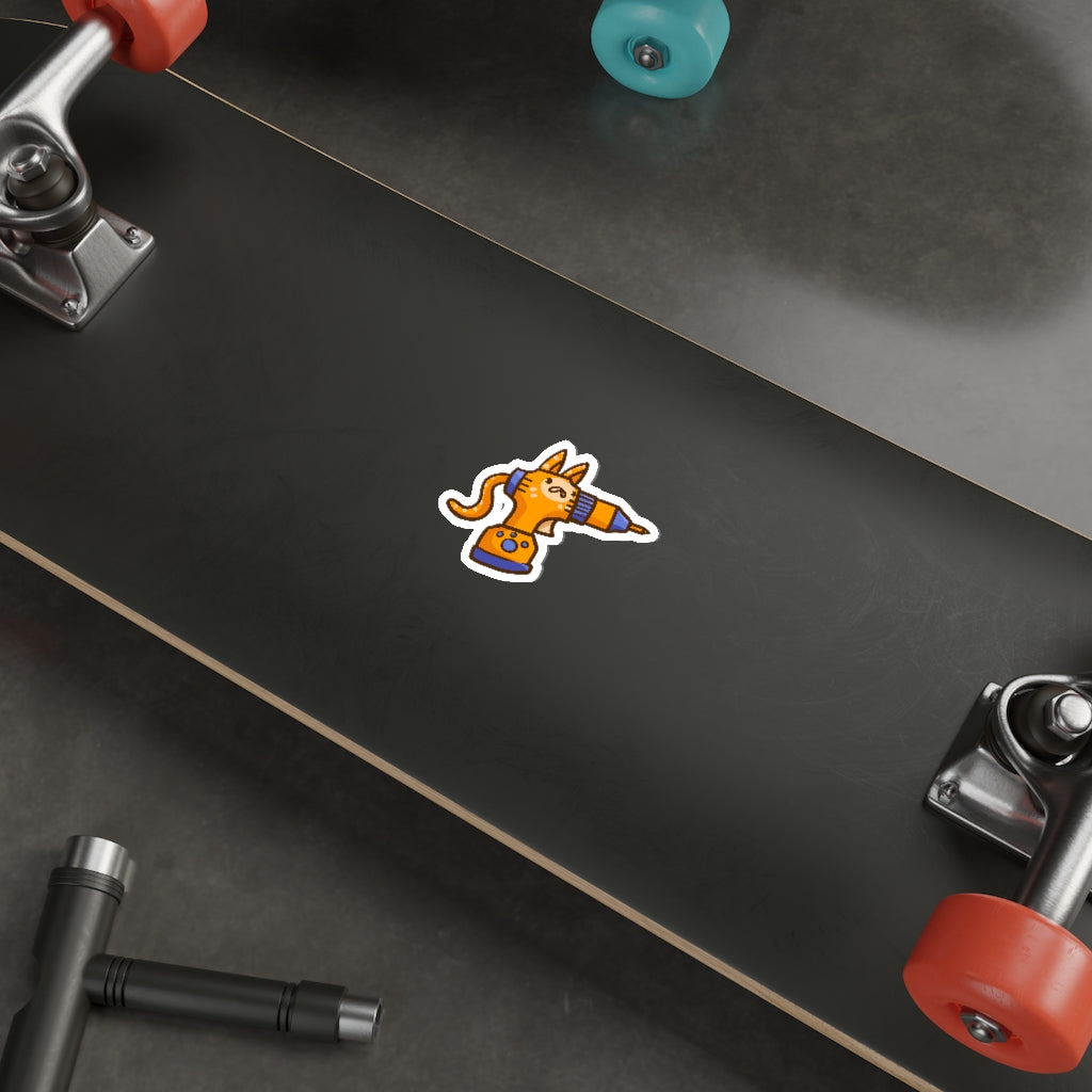 Drill Cat Die-Cut Sticker