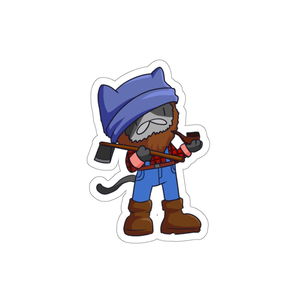 Lumberjack Cat Die-Cut Sticker