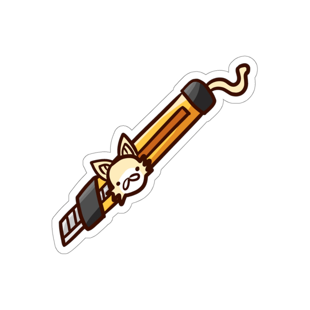 Box Cutter Cat Die-Cut Sticker