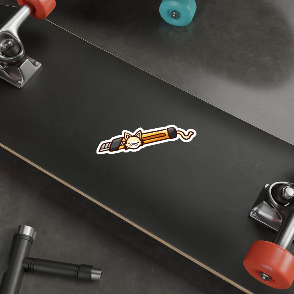 Box Cutter Cat Die-Cut Sticker