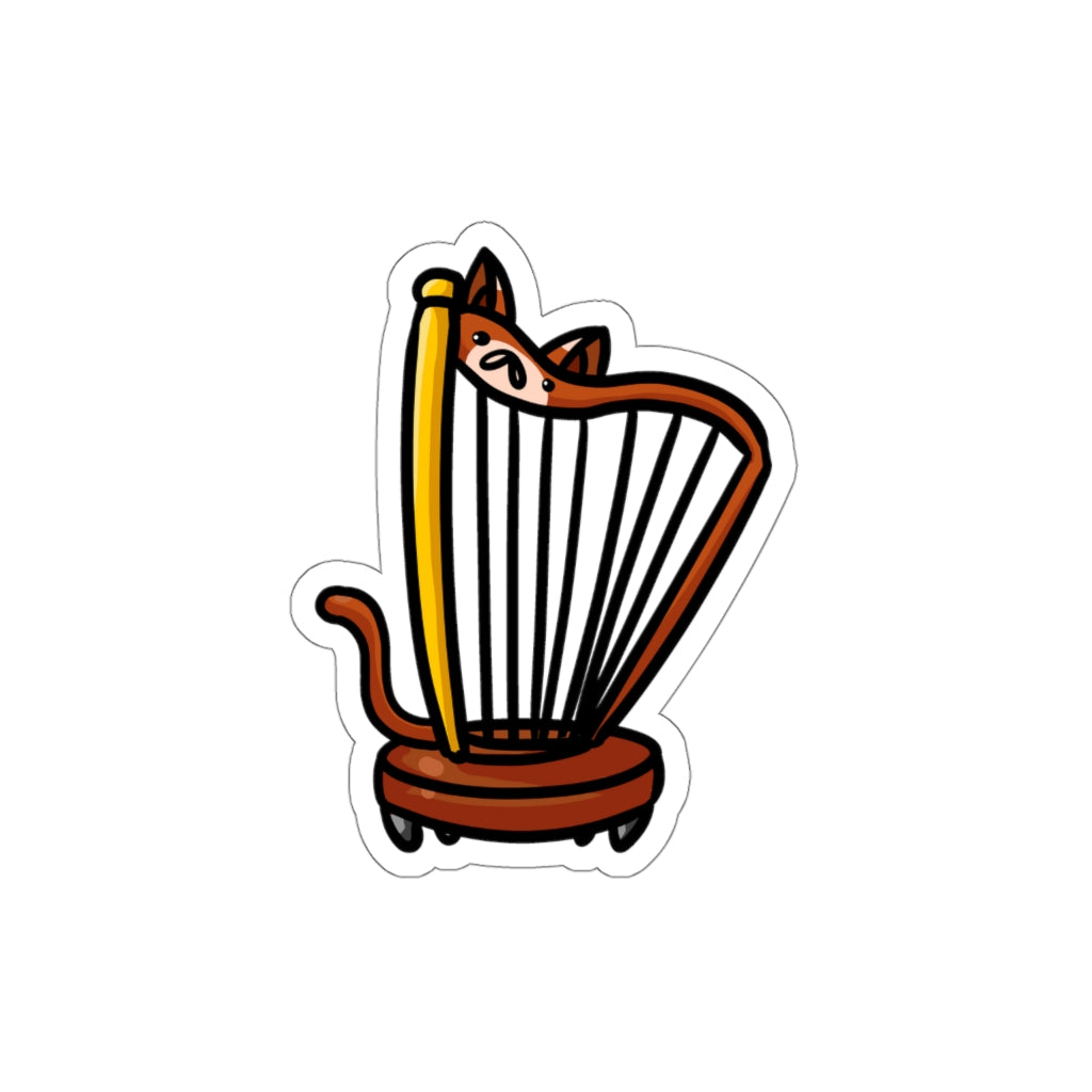 Harp Cat Die-Cut Sticker