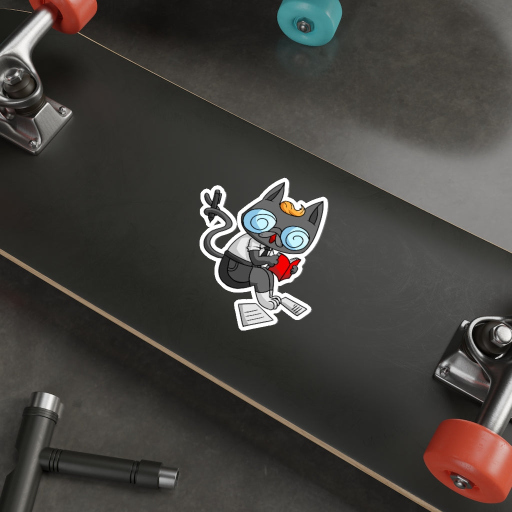 Academic Cat Die-Cut Sticker