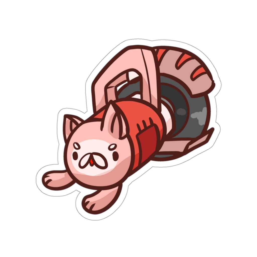 Circular Saw Cat Die-Cut Sticker