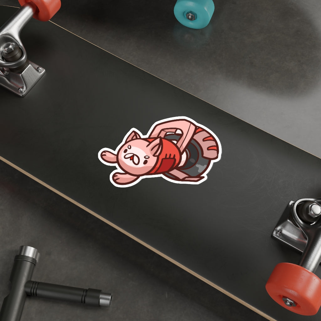 Circular Saw Cat Die-Cut Sticker