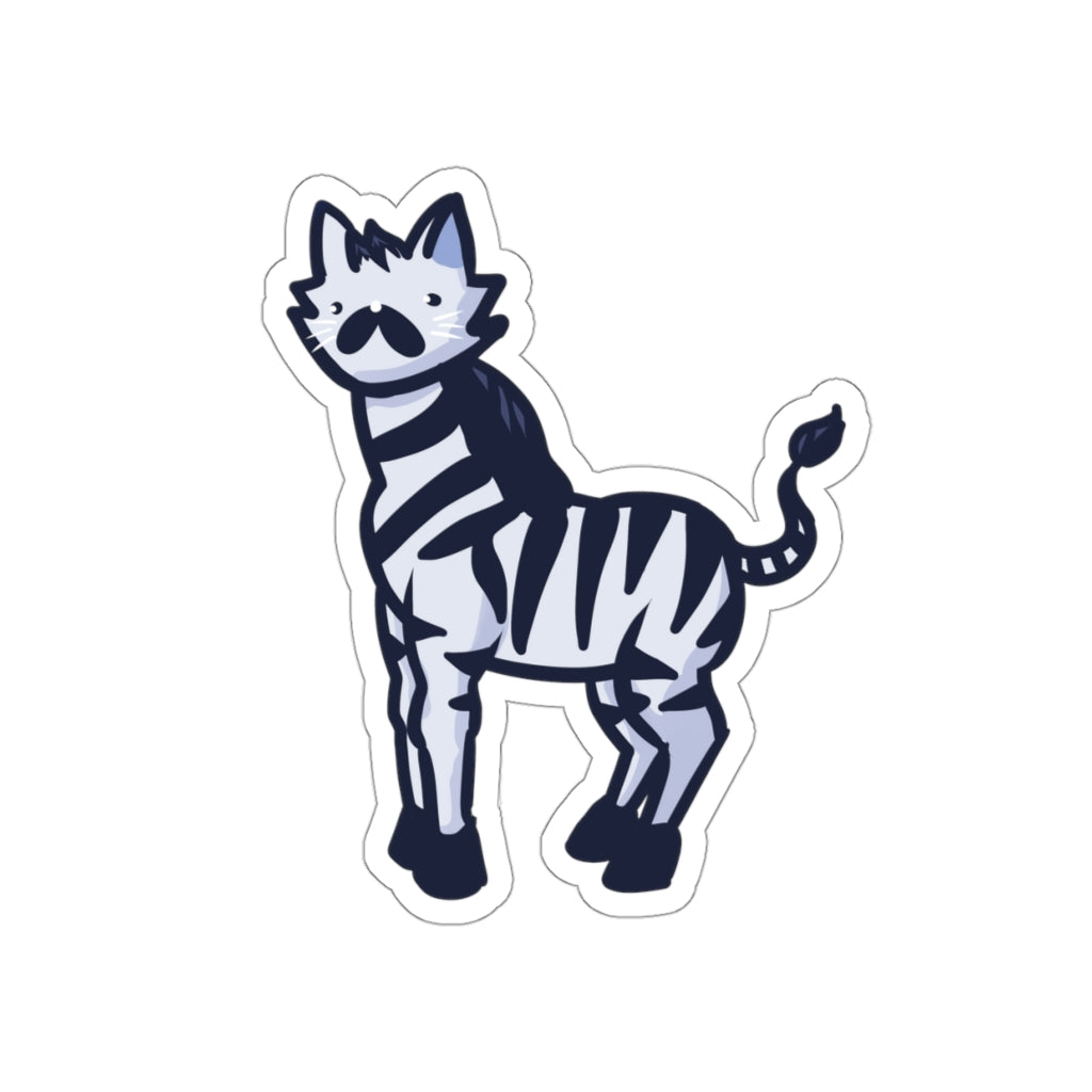 Zebra Cat Die-Cut Sticker