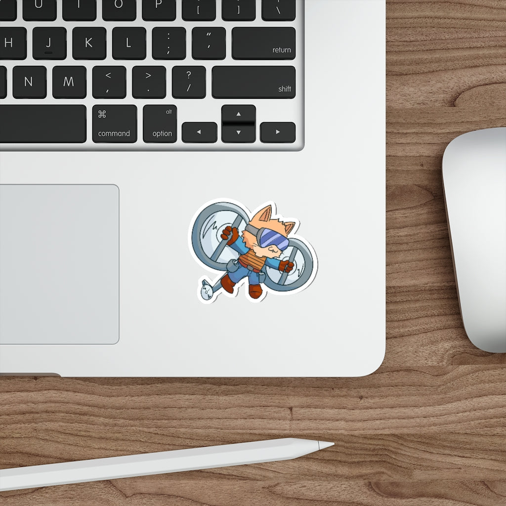 Helicopter Cat Die-Cut Sticker
