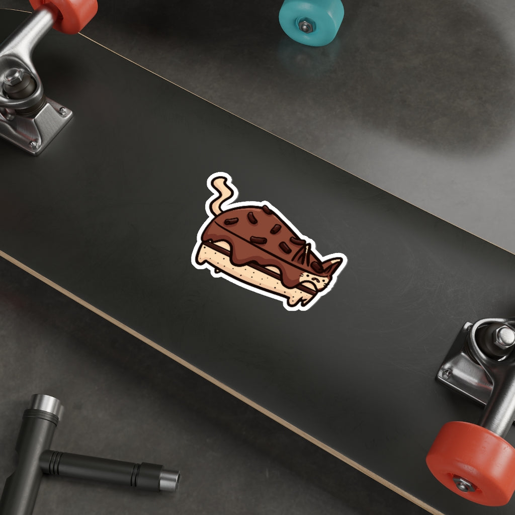 Chocolate Cake Cat Die-Cut Sticker